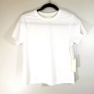CAPULET Jasmine white ribbed short sleeve t-shirt